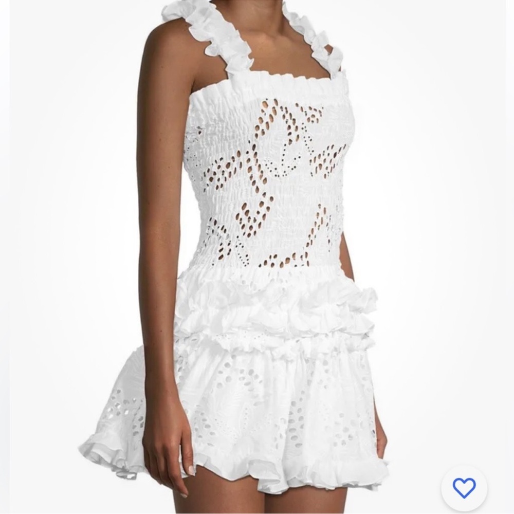 Waimari Alfresco White Eyelet Ruffle Dress